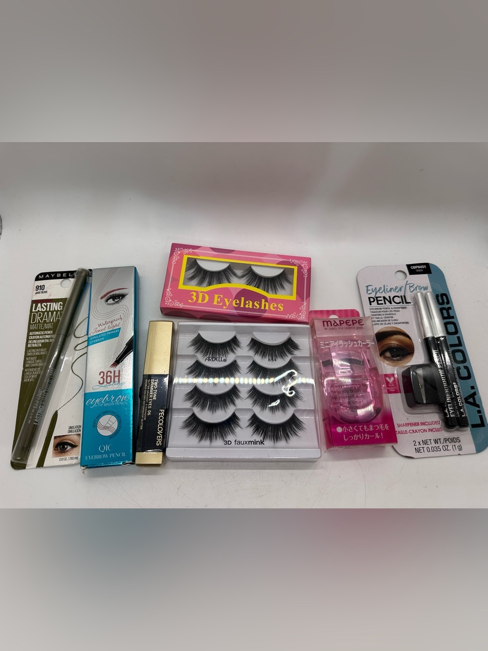 Eye Makeup Bundle Ardell Lashes Maybelline Eyeliner Brow Pencil Curler New